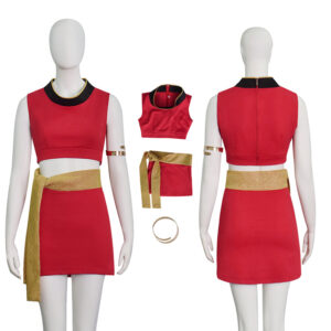 Star Trek Beyond Uhura Cosplay Costume Vest With Red Dress Two Piece