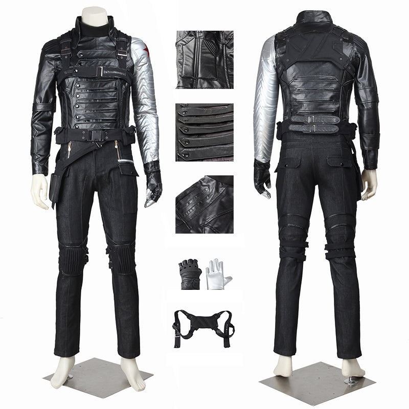 Captain America The Winter Soldier James Buchanan Bucky Barnes Cosplay Costume