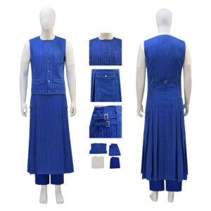 15th Doctor Ncuti Gatwa Cosplay Costume Season 2 of Doctor Who Striped Denim Suit