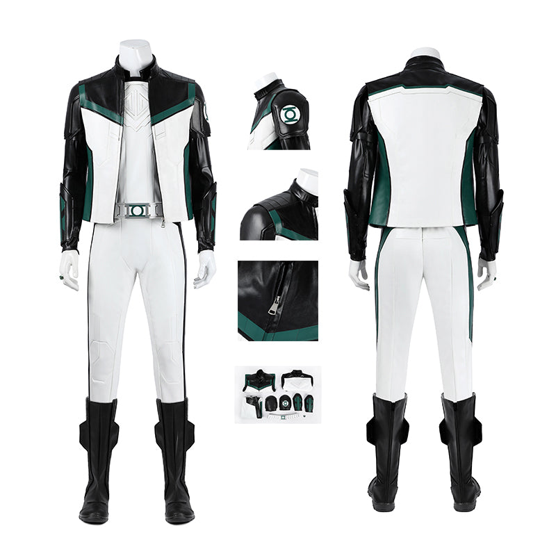 Green Lantern White Suit Cosplay Costume Legacy Green Lantern Outfit Hallowenn