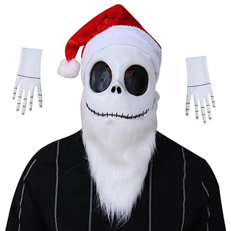 Adults Kids Jack Skellington Santa Claws Costume The Nightmare Before Christmas Mask with Hat - Image 19