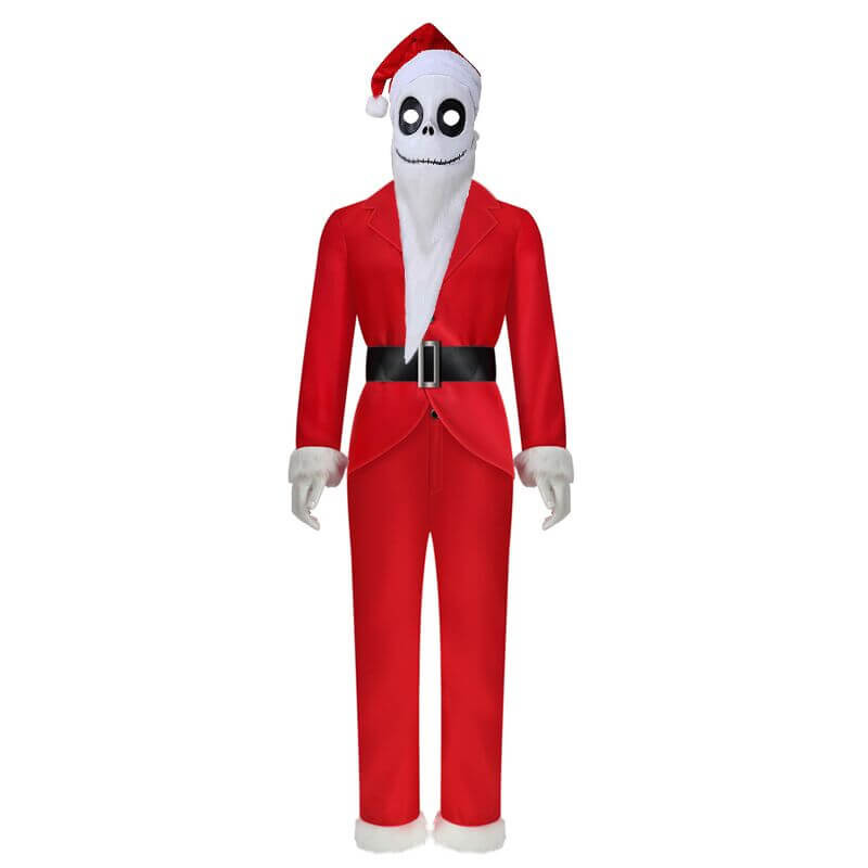Adults Kids Jack Skellington Santa Claws Costume The Nightmare Before Christmas Mask with Hat - Image 2