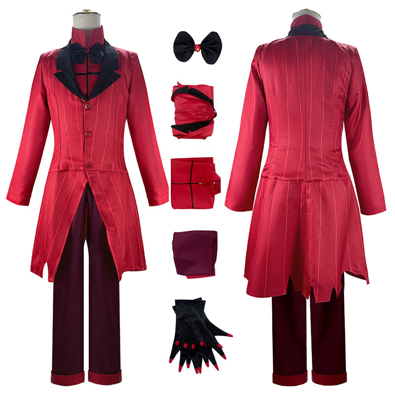 Hazbin Hotel Alastor Cosplay Outfit Alastor Red Wig Halloween Carvinal Suit - Image 2