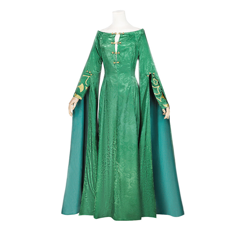 Alicent Hightower Cosplay House of The Dragon Youth Alicent Costume Green Dress Halloween Party Suit - Image 2