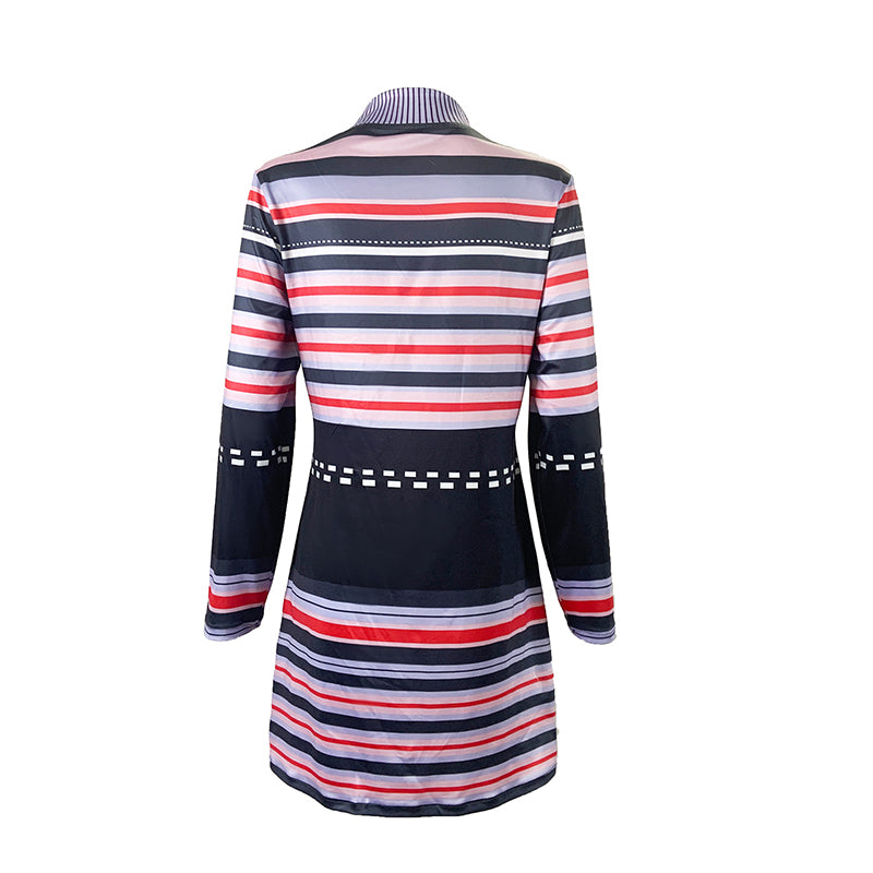 Beetlejuice Astrid Striped Dress Cosplay Halloween Party Costume Outfits - Image 4