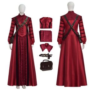 1666: Amsterdam Noa Cosplay Costume Red Long Dress with Accessories