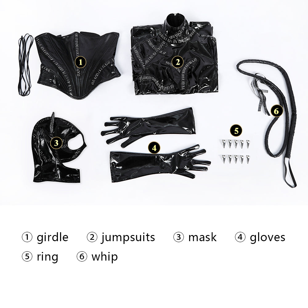 Batman Returns Catwomen Cosplay Costume Dark Jumpsuit Halloween Who Cosplay - Image 9