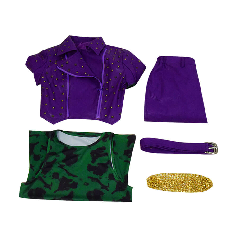 Descendants Costumes Mal Dress Outfit Kids Adults Halloween Party Cosplay Costume - Image 11
