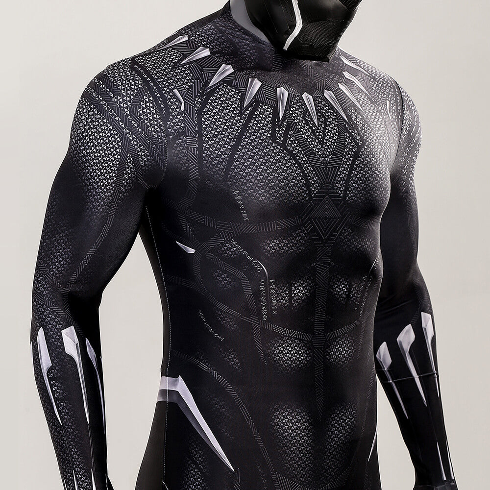 Black Panther Suit Cosplay T'Challa Bodysuit Cosplay Superhero Jumpsuit with Mask - Image 14