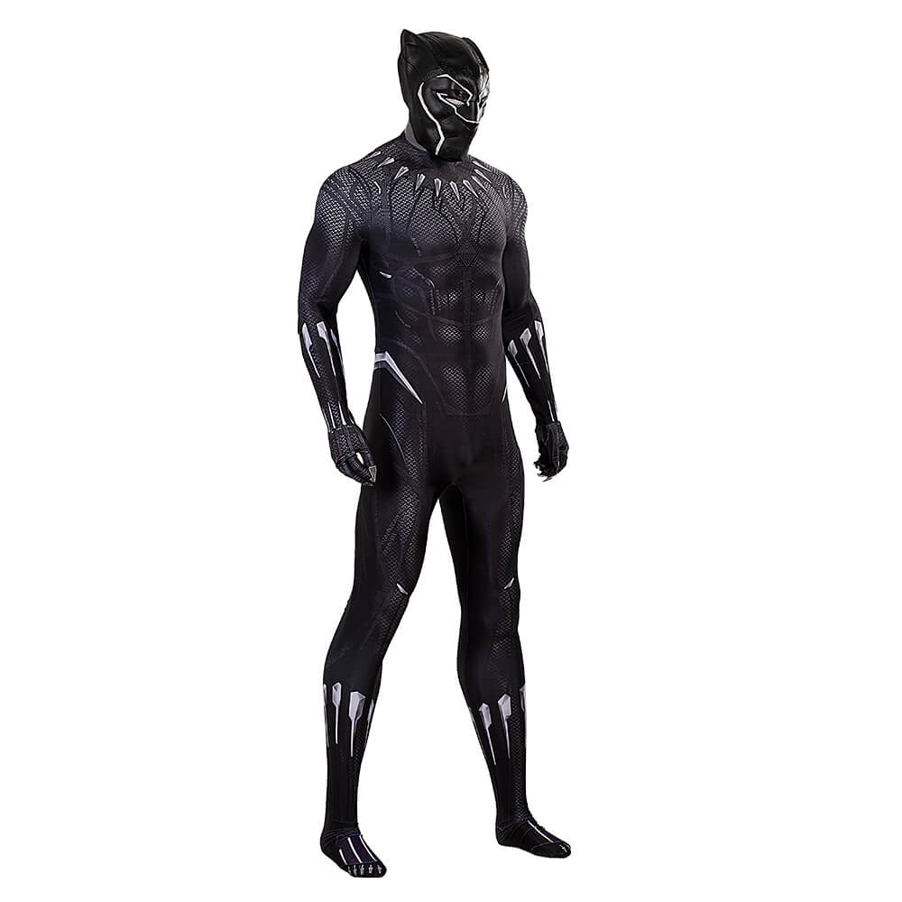 Black Panther Suit Cosplay T'Challa Bodysuit Cosplay Superhero Jumpsuit with Mask - Image 3