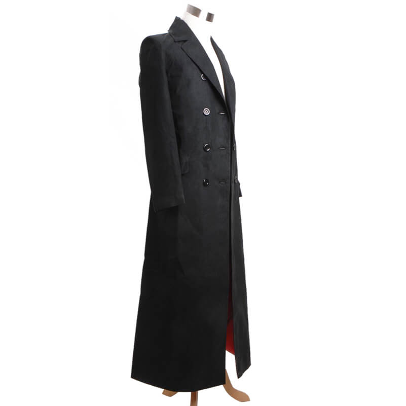 Captain Jack Harkness Trench Coat Doctor Who Black Wool Coat Jacket - Image 3