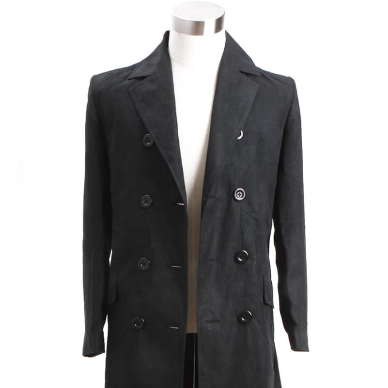 Captain Jack Harkness Trench Coat Doctor Who Black Wool Coat Jacket - Image 5