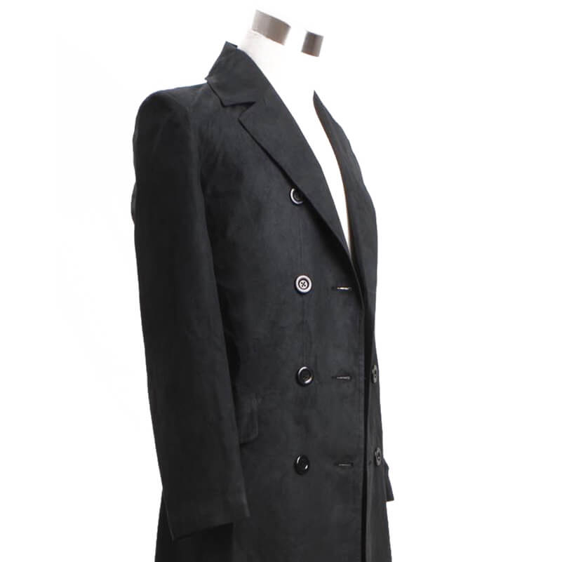 Captain Jack Harkness Trench Coat Doctor Who Black Wool Coat Jacket - Image 6