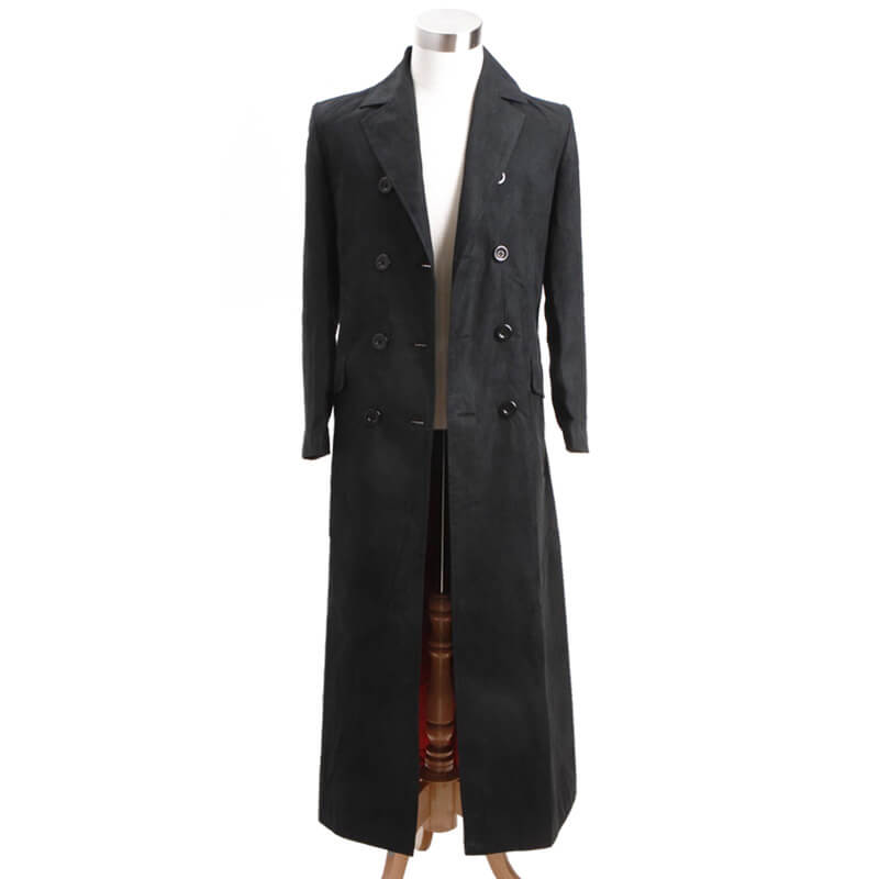 Captain Jack Harkness Trench Coat Doctor Who Black Wool Coat Jacket - Image 2