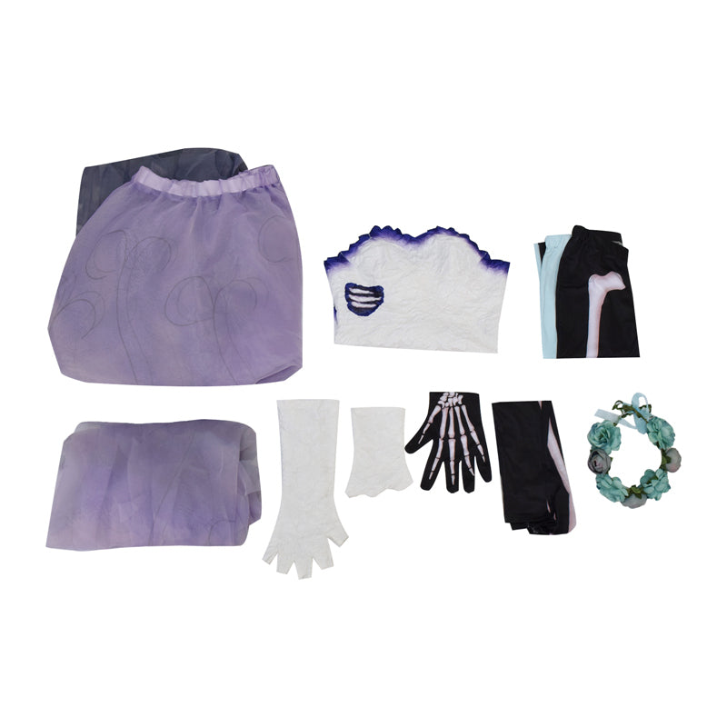Corpse Bride Wedding Dress Corpse Bride Emily White Cosplay Costume Halloween Carnival Suit - Image 8