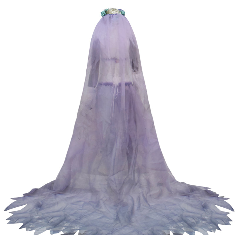 Corpse Bride Wedding Dress Corpse Bride Emily White Cosplay Costume Halloween Carnival Suit - Image 5