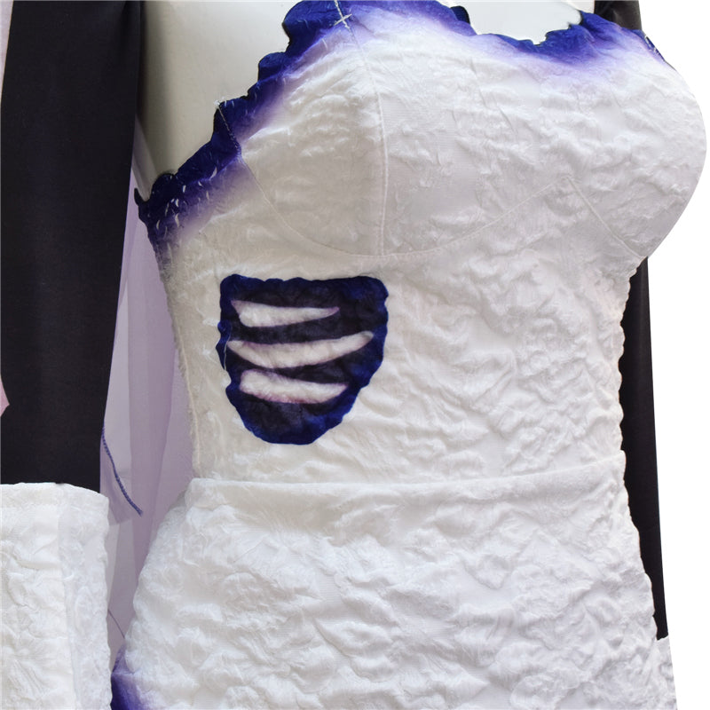 Corpse Bride Wedding Dress Corpse Bride Emily White Cosplay Costume Halloween Carnival Suit - Image 11