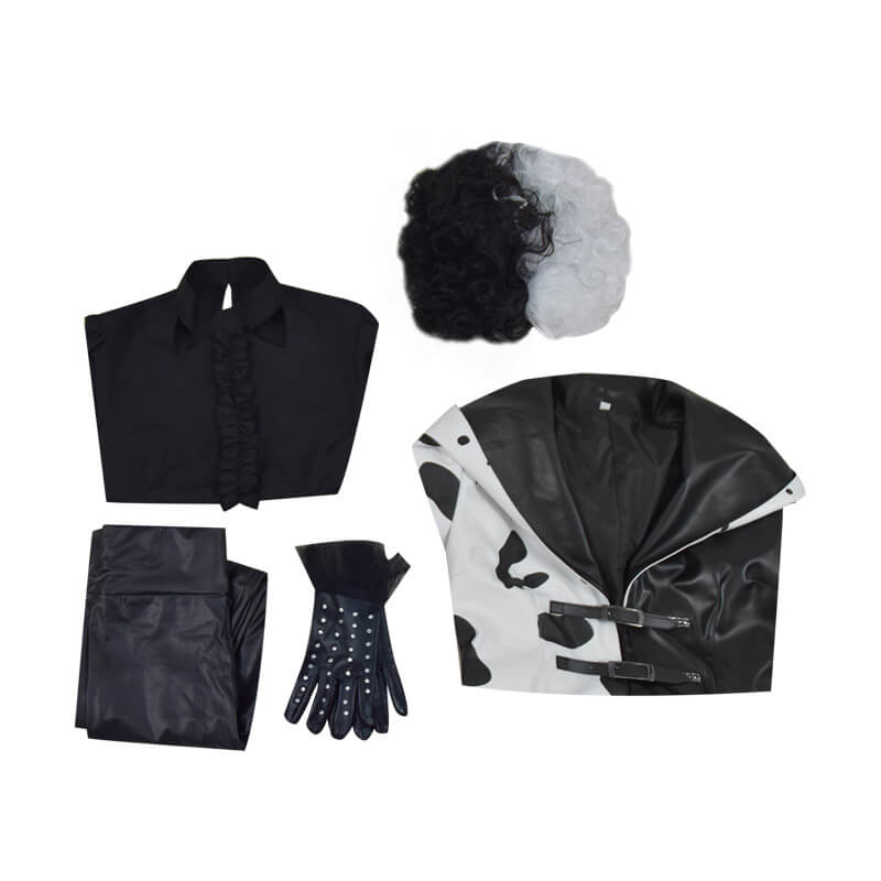 2021 Cruella Dalmatian Coat Costume Cruela Devil Halloween Costumes Ideas - Image 10