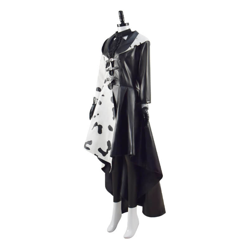 2021 Cruella Dalmatian Coat Costume Cruela Devil Halloween Costumes Ideas - Image 5