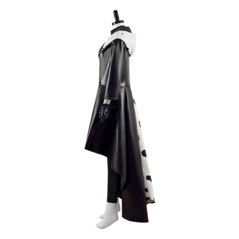 2021 Cruella Dalmatian Coat Costume Cruela Devil Halloween Costumes Ideas - Image 7