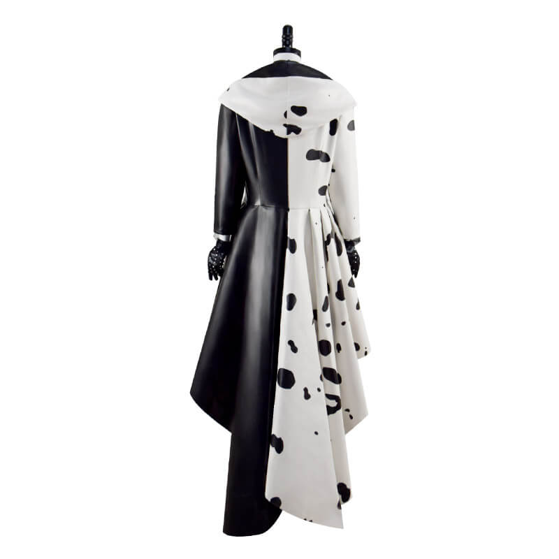 2021 Cruella Dalmatian Coat Costume Cruela Devil Halloween Costumes Ideas - Image 8