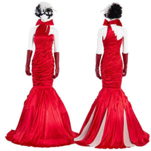 2021 Cruella De Vil Red Dress Emma Stone Cruella Devil Cosplay Wig Costumes