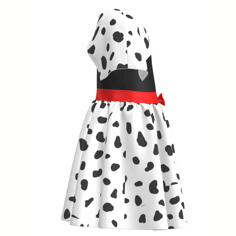 Kids Cruella Dress 2021 Cruella Dalmatian Dress Girls Halloween Cosplay Costumes - Image 13