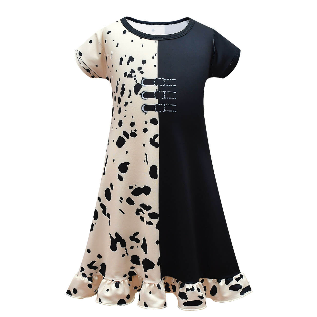 Kids Cruella Dress 2021 Cruella Dalmatian Dress Girls Halloween Cosplay Costumes - Image 18