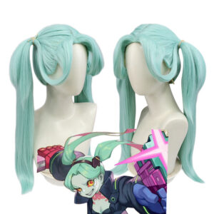 Cyberpunk Wigs Cyberpunk Edgerunners Rebecca Cosplay Girl Green Wig Halloweem Prop
