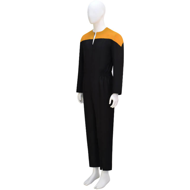 DS9 Uniform Jumpsuit Yellow Star Deep Space Nine Duty Cosplay Jumpsuit - Image 3