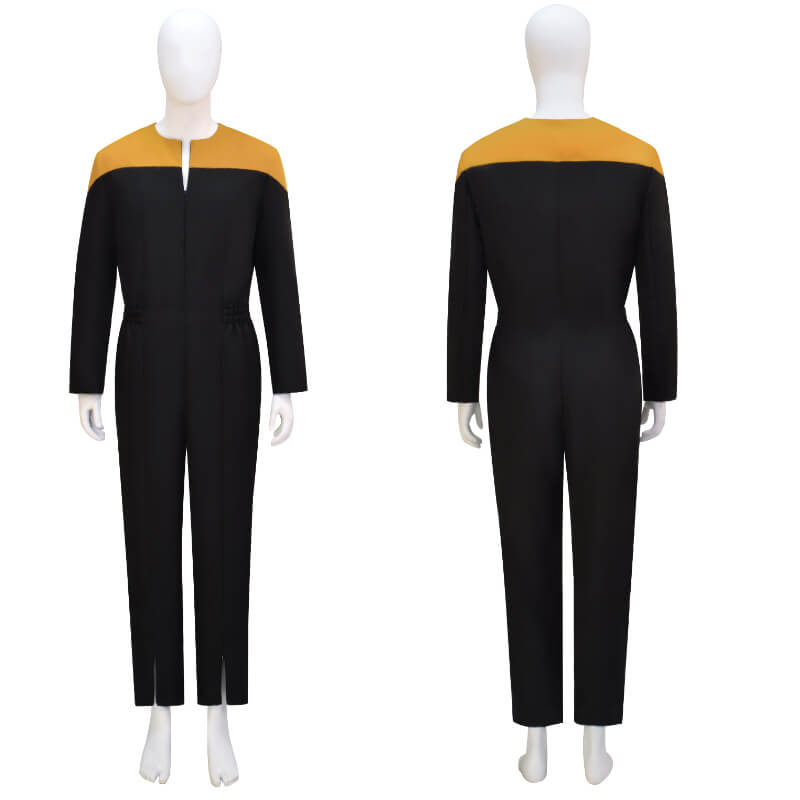 DS9 Uniform Jumpsuit Yellow Star Deep Space Nine Duty Cosplay Jumpsuit