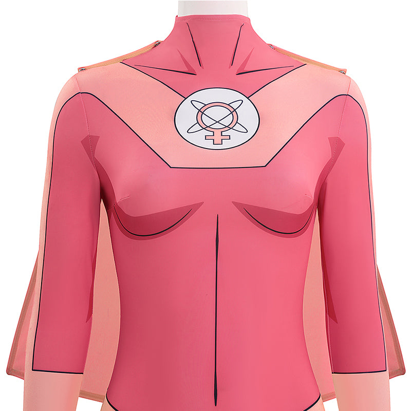 Invincible Atom Eve Cosplay Costume Halloween Pink Jumpsuit - Image 9