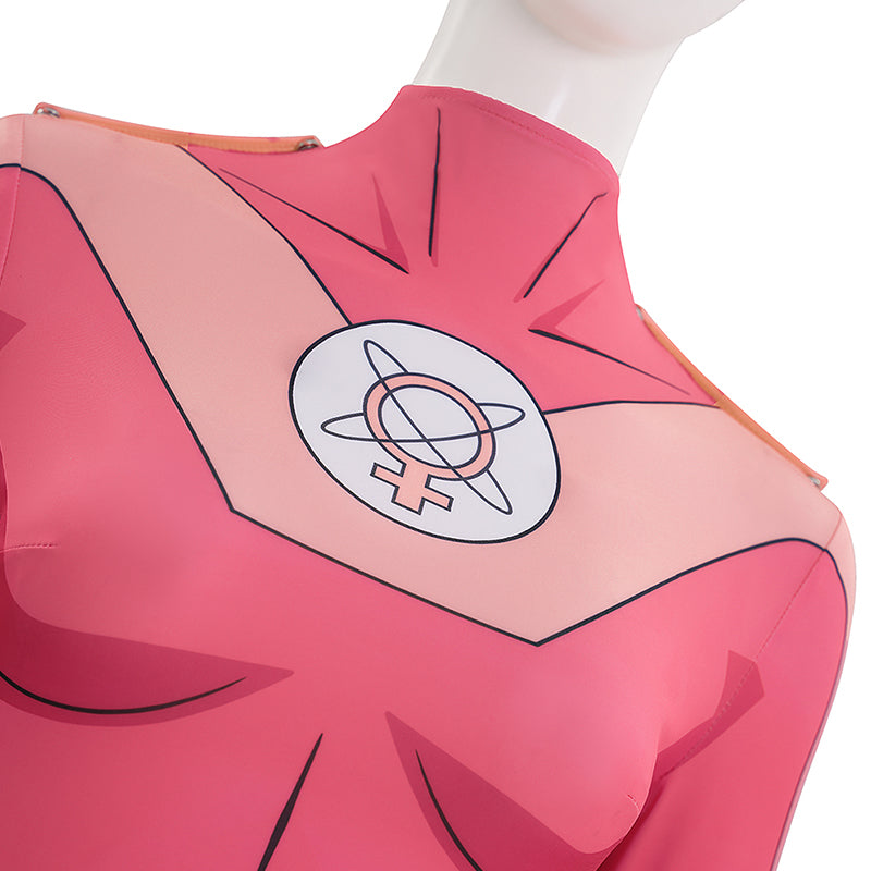 Invincible Atom Eve Cosplay Costume Halloween Pink Jumpsuit - Image 11