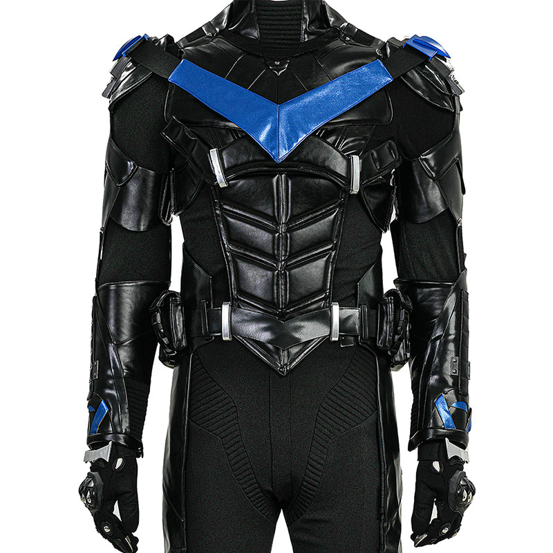 Nightwing Cosplay Arkham Knight Nightwing Cosplay Costume Nightwing Black Leather Suit - Image 17