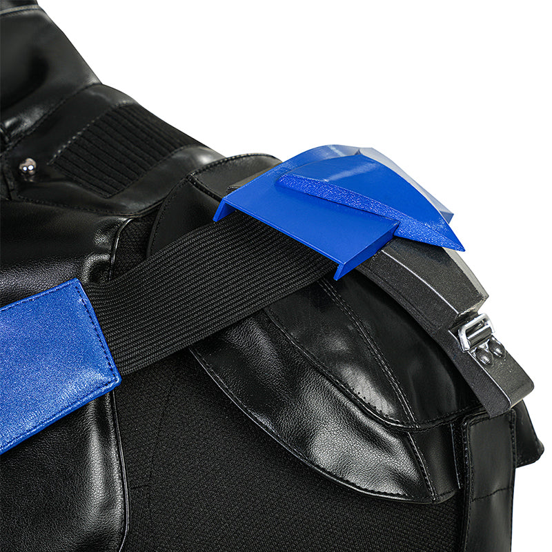 Nightwing Cosplay Arkham Knight Nightwing Cosplay Costume Nightwing Black Leather Suit - Image 20
