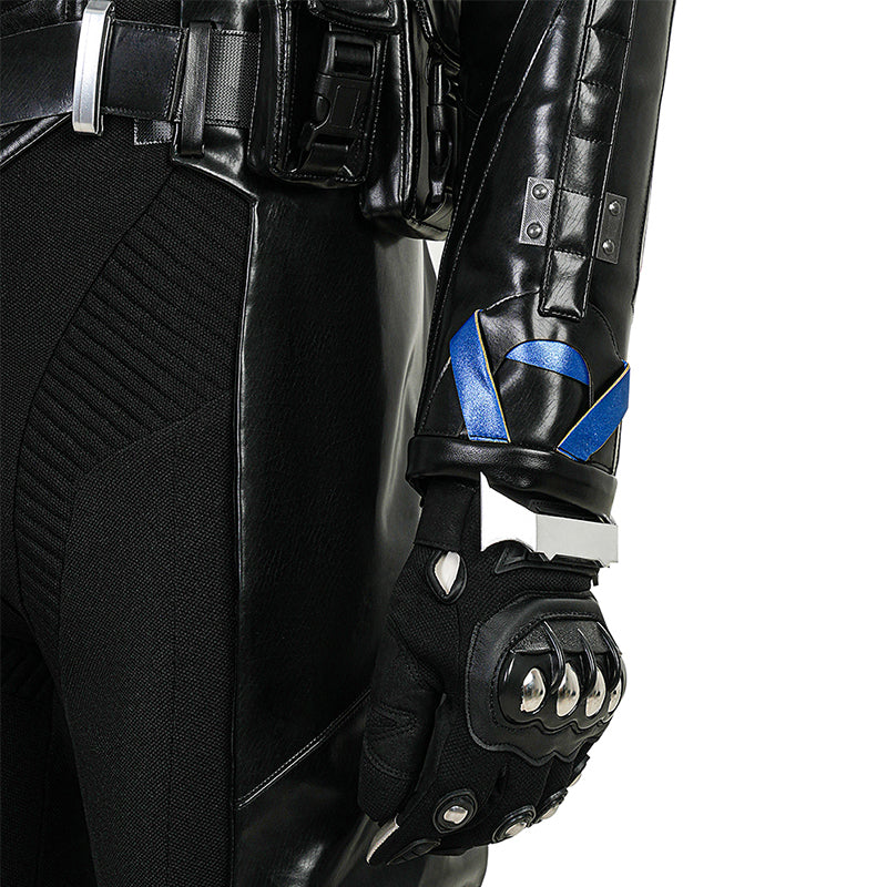 Nightwing Cosplay Arkham Knight Nightwing Cosplay Costume Nightwing Black Leather Suit - Image 34