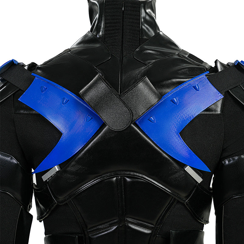 Nightwing Cosplay Arkham Knight Nightwing Cosplay Costume Nightwing Black Leather Suit - Image 16