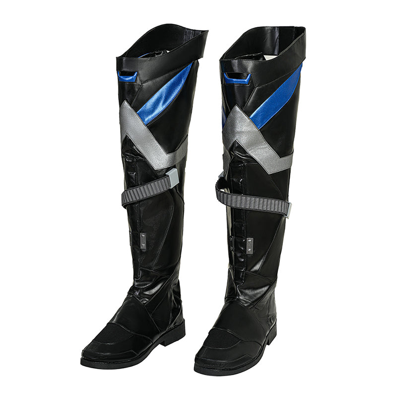 Nightwing Cosplay Arkham Knight Nightwing Cosplay Costume Nightwing Black Leather Suit - Image 44
