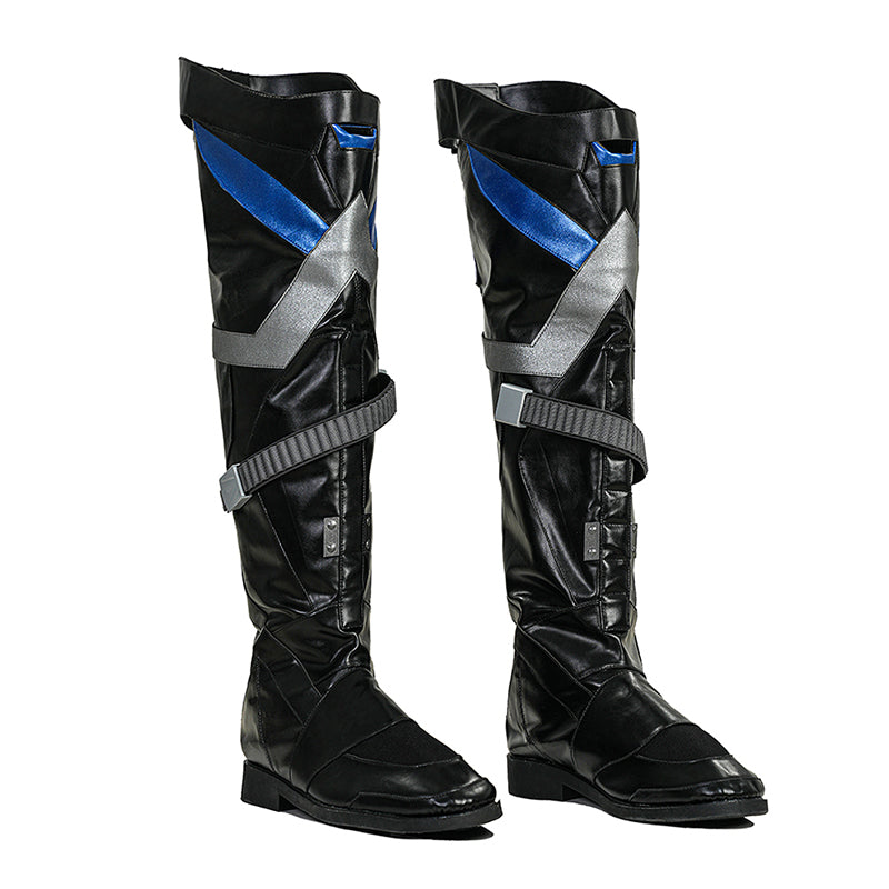 Nightwing Cosplay Arkham Knight Nightwing Cosplay Costume Nightwing Black Leather Suit - Image 45