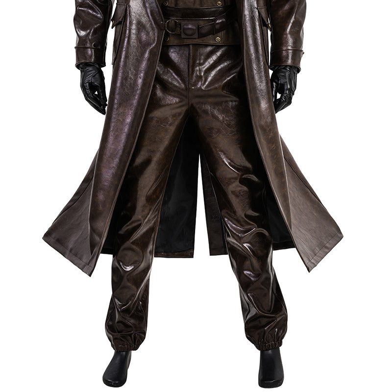Spider Man Noir Cosplay Costume Brown Leather Halloween Outfit - Image 19