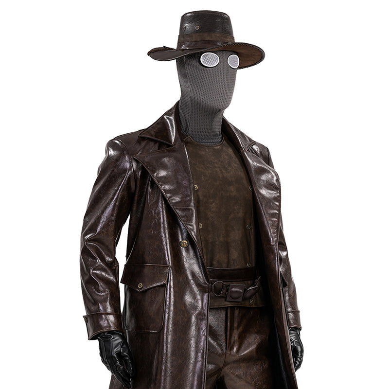 Spider Man Noir Cosplay Costume Brown Leather Halloween Outfit - Image 20