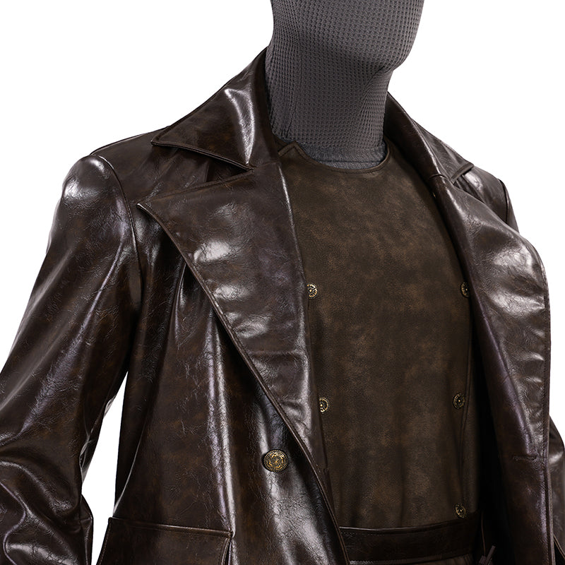 Spider Man Noir Cosplay Costume Brown Leather Halloween Outfit - Image 22