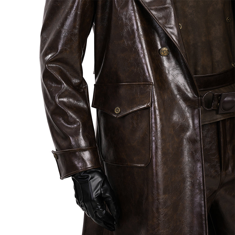 Spider Man Noir Cosplay Costume Brown Leather Halloween Outfit - Image 23