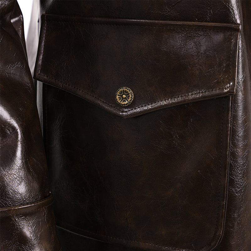 Spider Man Noir Cosplay Costume Brown Leather Halloween Outfit - Image 24