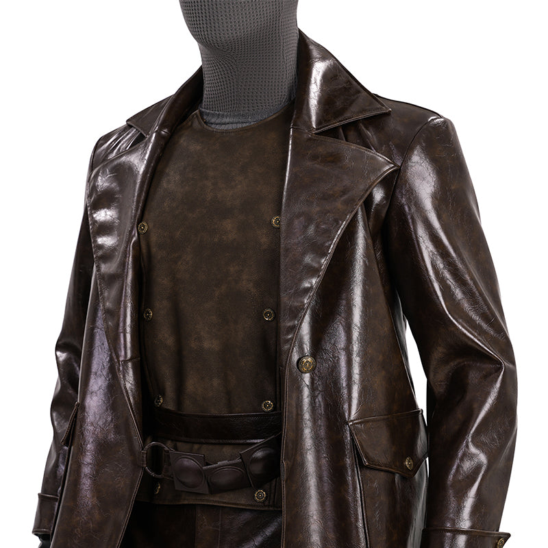 Spider Man Noir Cosplay Costume Brown Leather Halloween Outfit - Image 26