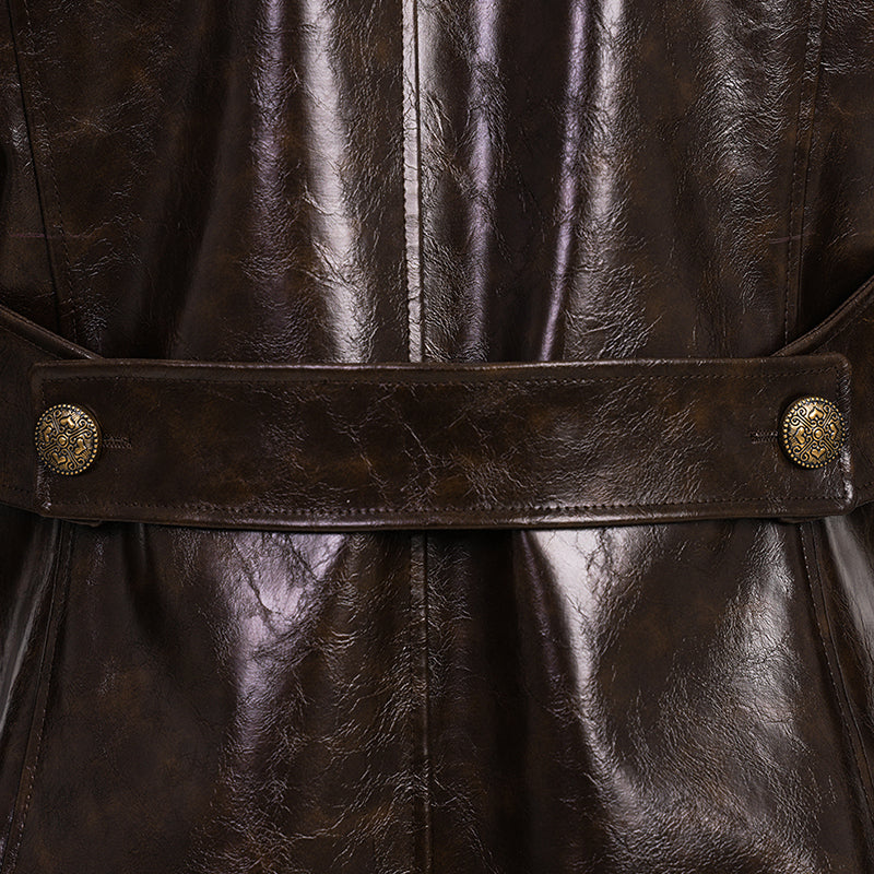 Spider Man Noir Cosplay Costume Brown Leather Halloween Outfit - Image 29