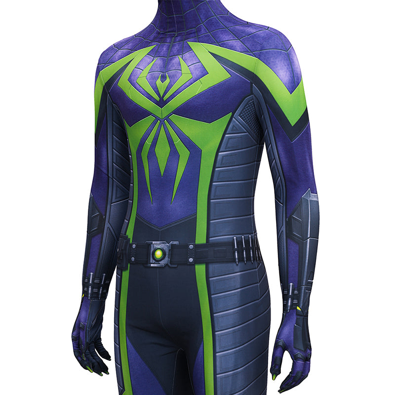 Spider-Man 2 Miles Morales Cosplay Costume Purple Reign Suit Jumpsuit - Image 9