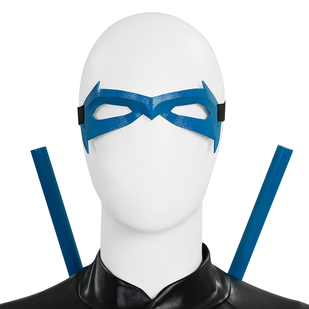 Dick Grayson Nightwing Cosplay Costume Nightwing Blue Leather Jumpsuit - Image 11