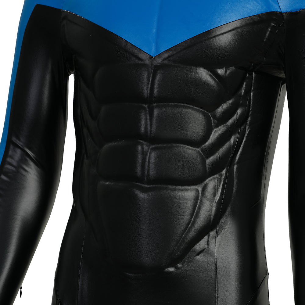 Dick Grayson Nightwing Cosplay Costume Nightwing Blue Leather Jumpsuit - Image 20