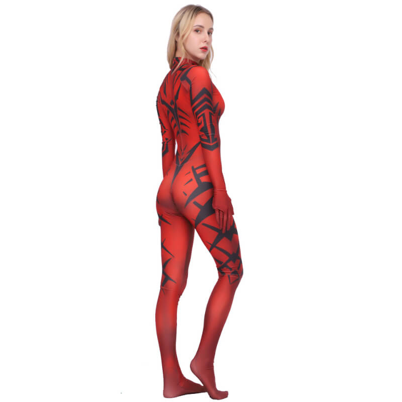 Darth Talon Costume Bodysuit Star Wars Red Jumpsuit Halloween Carvinal Cosplay Suit - Image 3